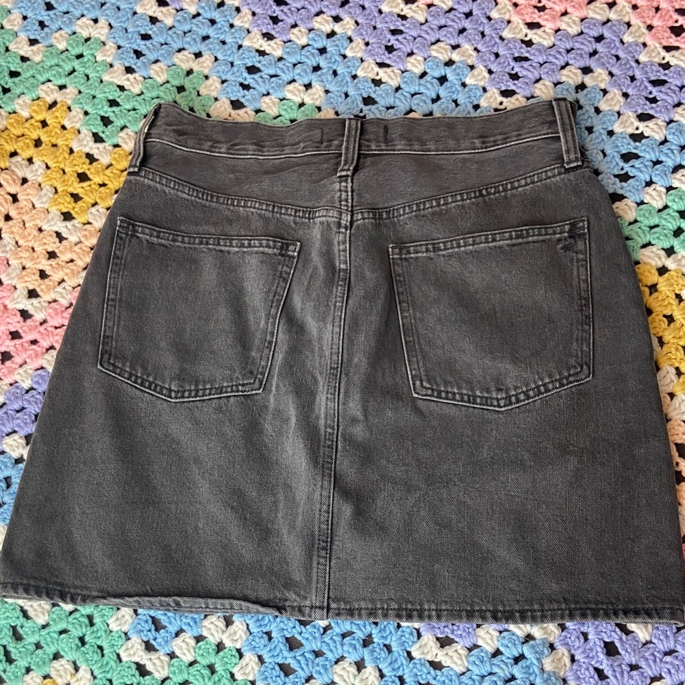Madewell Grey A-Line Mini Jean Skirt Rigid Denim Size 28 - Picture 6 of 8